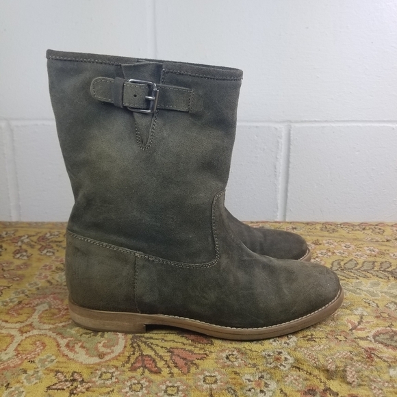 J. CREW Langston khaki suede mid calf boots - Picture 11 of 11